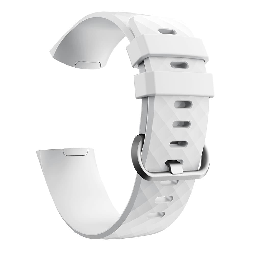 Fitbit Charge 3/4 armband silikon - vit/silver - Small