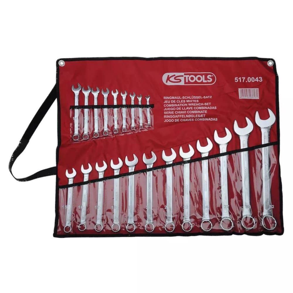 KS Tools KS værktøjssæt med skruenøgler m/fast hoved, med kasse, 6-32 mm
