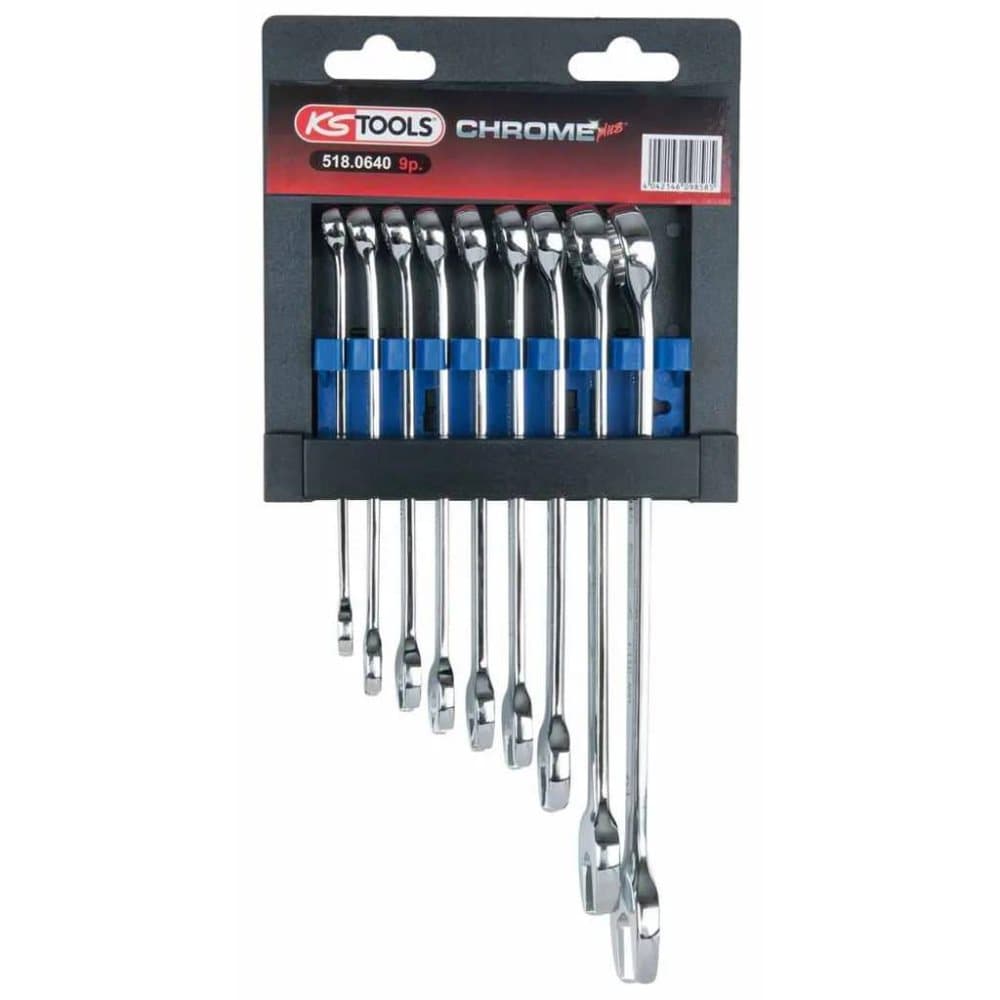 KS Tools topsæt i 9 dele CHROMEplus 8-19 mm stål