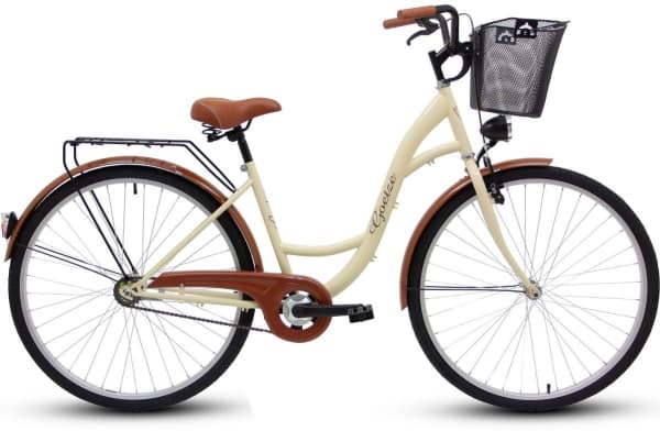 Goetze City bike ECO 28'' Creme med metallkorg