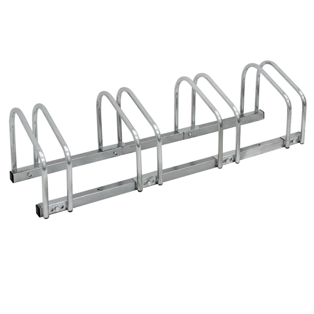 ECD Germany cykelställ för 4 cyklar 100x32x27 cm av galvaniserat stål, golv- och väggmontering, platsbesparande stativ, flera stativ, cykelställ,