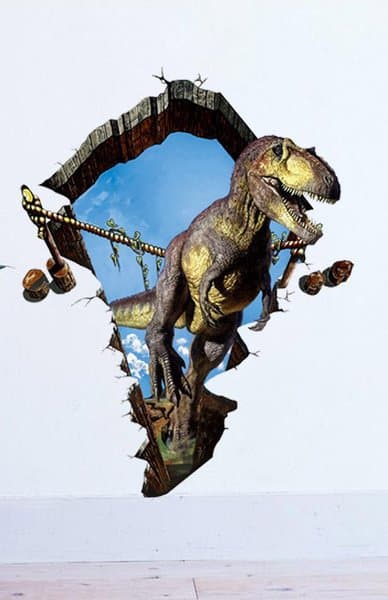 Dinosauriedekor /Jurrasic - Väggdekor/ sticker i 3D , 90x60 cm