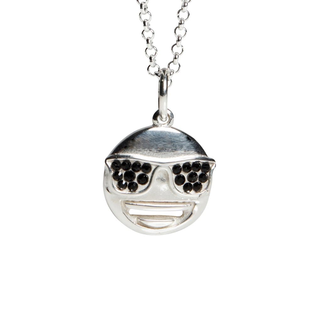 Kalas Silverhalsband Emoji Sunglass.