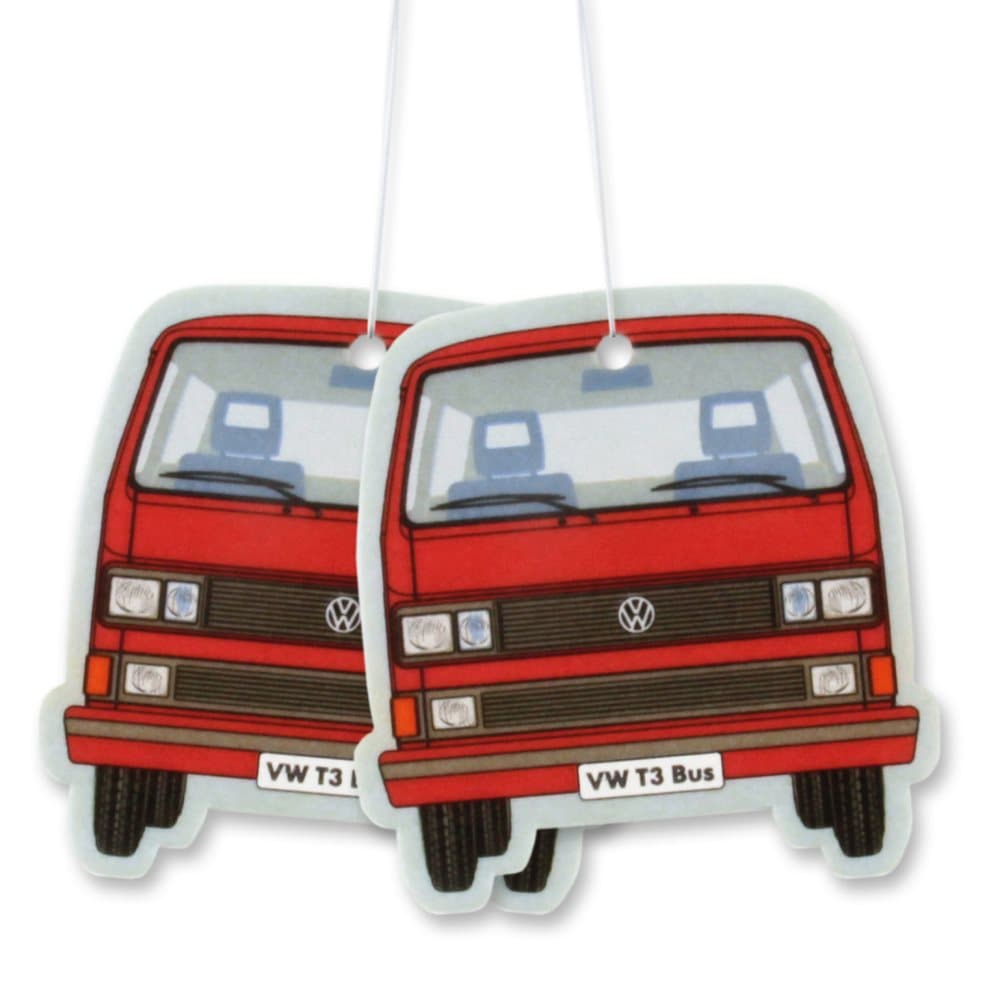 BRISA VW Collection - Volkswagen Bus T3 Camper Van Transporter Duftende bil luftfrisker(Vanilla/Red/2-pc Set)