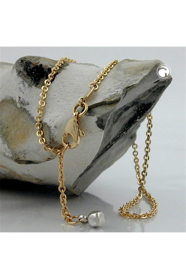 Anklet 1.7mm Anchor Chain With Orb-Charm White Gold 9kt Gold 25cm - GL511006-25