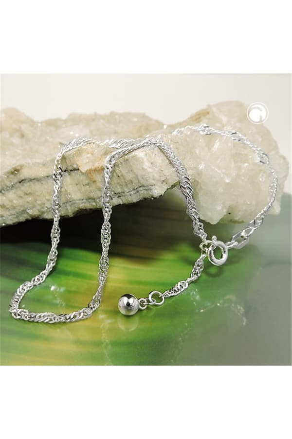 Anklet 2mm Singapore Diamond Cut Silver 925 27cm - GL144350-27