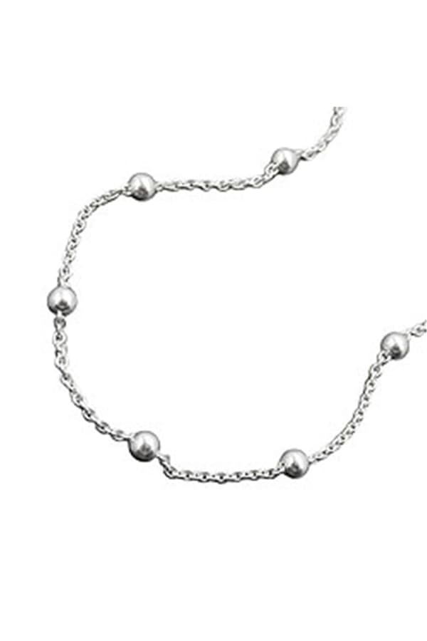 Anklet 1.3mm Anchor Chain With 13 Balls Adjustable Length Silver 925 25cm - GL111030-25