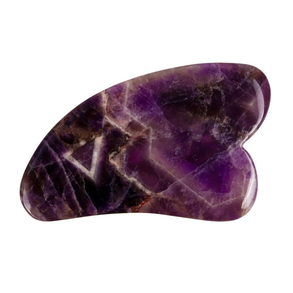 Amethyst Gua Sha- Natural Chemical Free Crystal i en Signatur Silk Lined Box