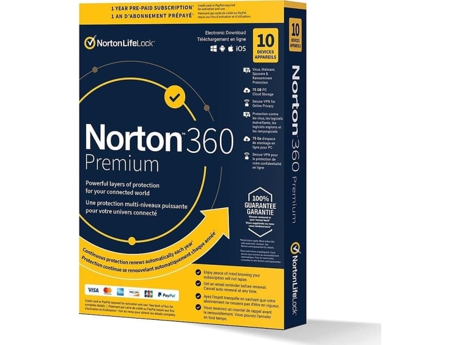 NORTONLIFELOCK 360 premium 75GB PL 1 user 10 device 12mo generic ret1 mm