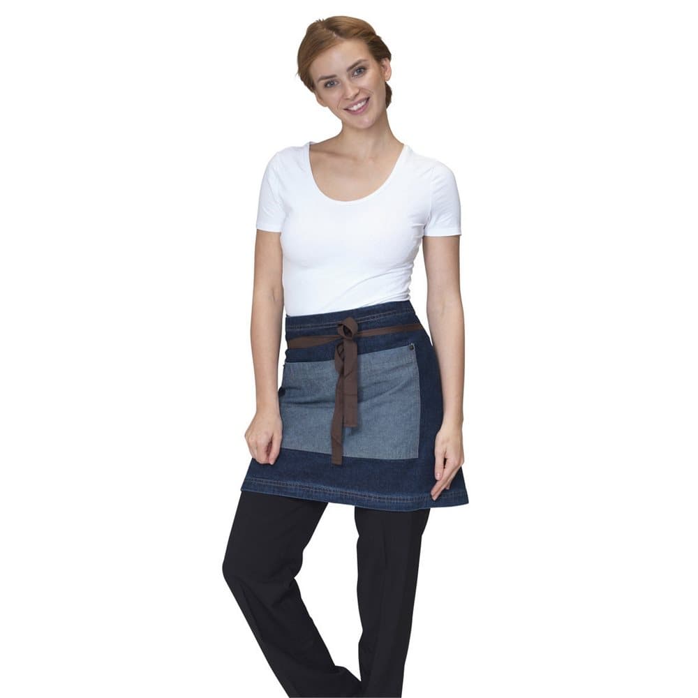 Dennys Washed Denim Contrast Waist Apron (Pack of 2)