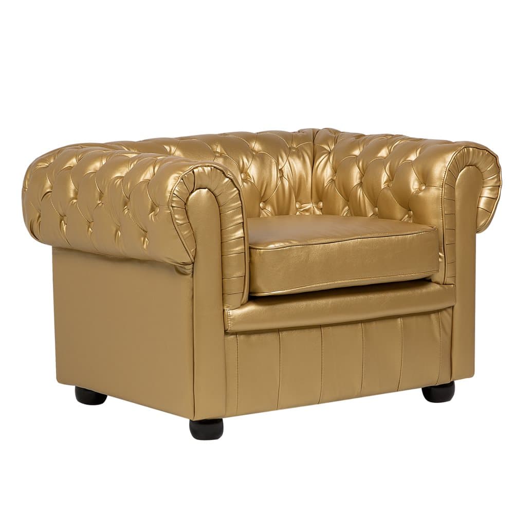Nojatuoli keinonahkainen kulta CHESTERFIELD
