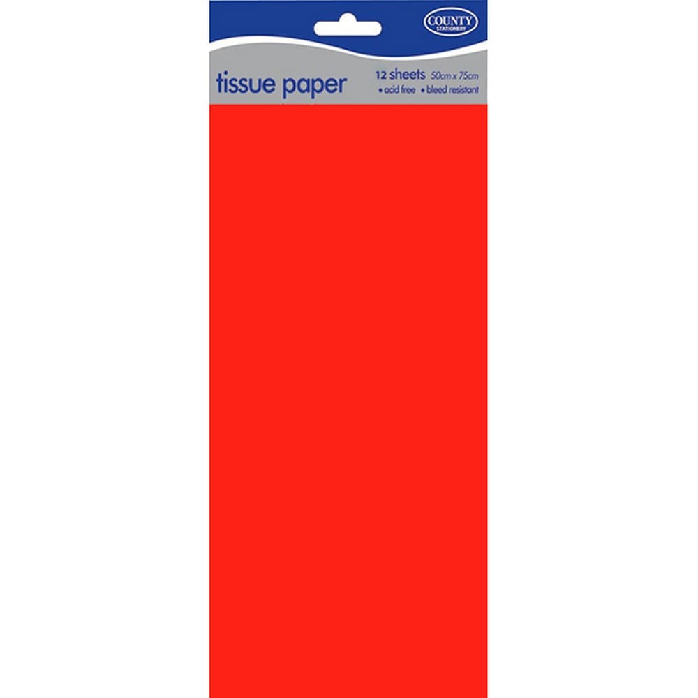 County 10 Sheets Plain Tissue Paper Pack Of 12