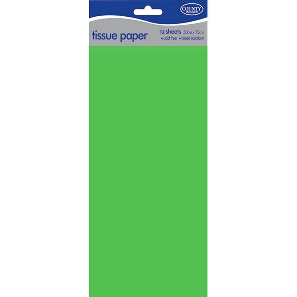 County 10 Sheets Plain Tissue Paper Pack Of 12