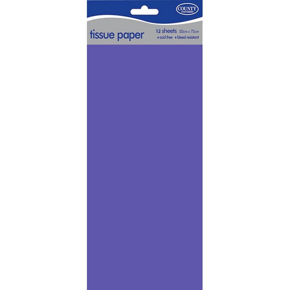 County 10 Sheets Plain Tissue Paper Pack Of 12