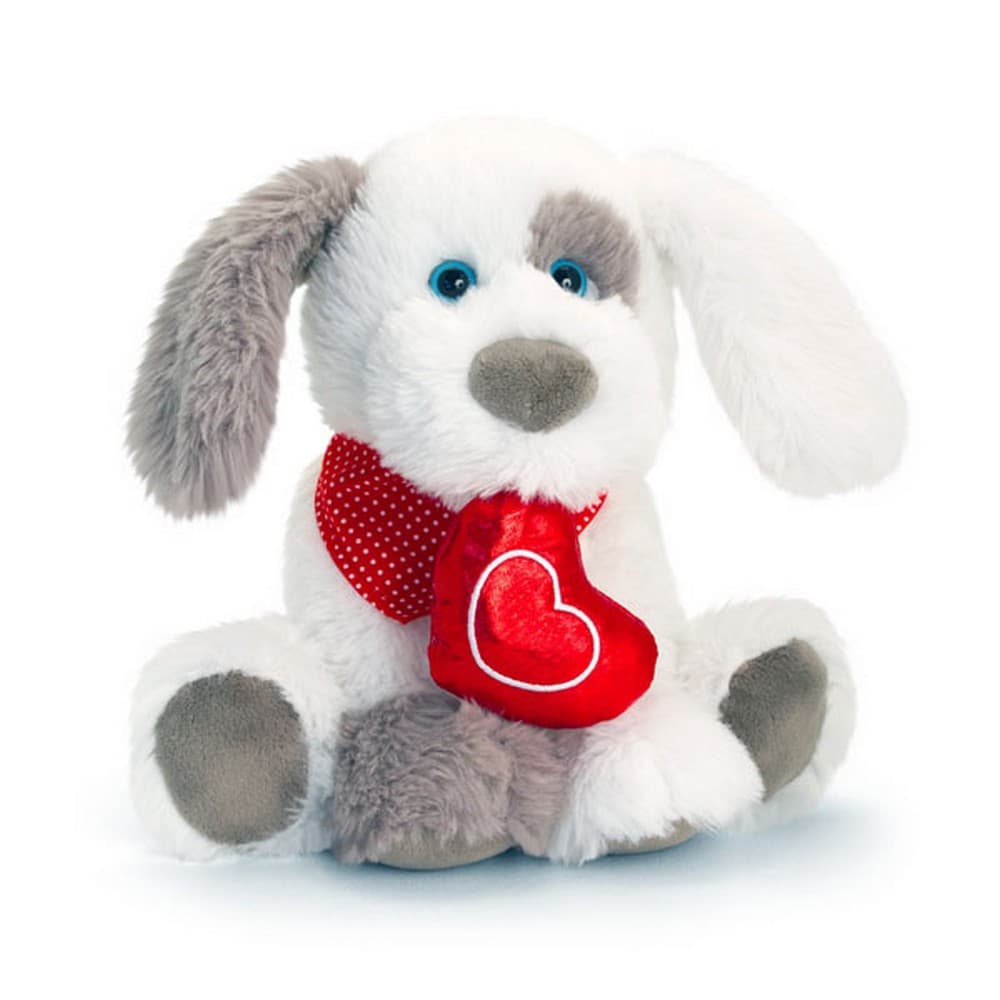 Keel Toys Heart Ruffles Patch Dog Plush Toy