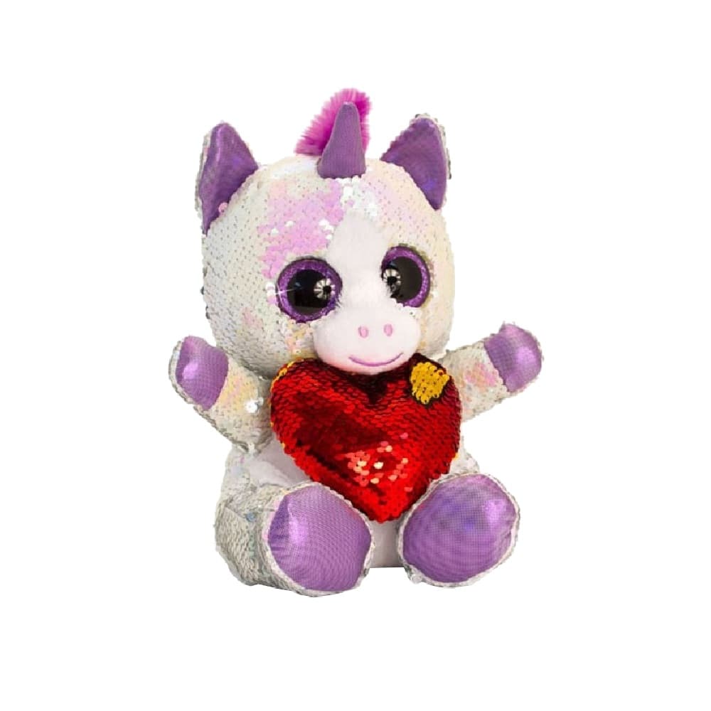 Keel Toys Unicorn Glitter Motsu With Heart