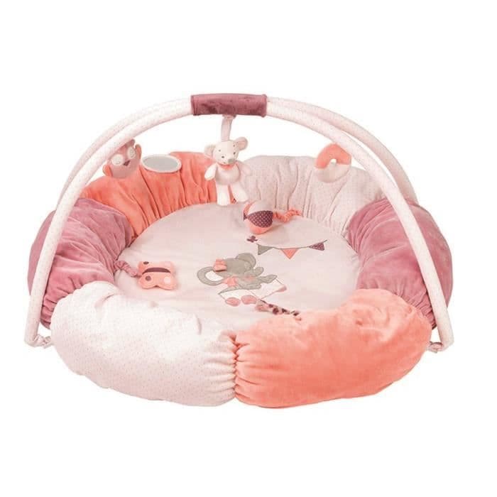 NATTOU - Adele & Valentine Puff tæppe med buer Dia 90cm