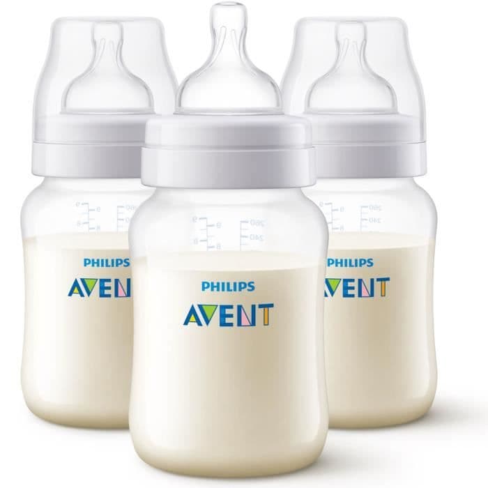 PHILIPS AVENT Sæt med 3 antikoliske flasker Classic + - Anti-Collic System - 260 ml