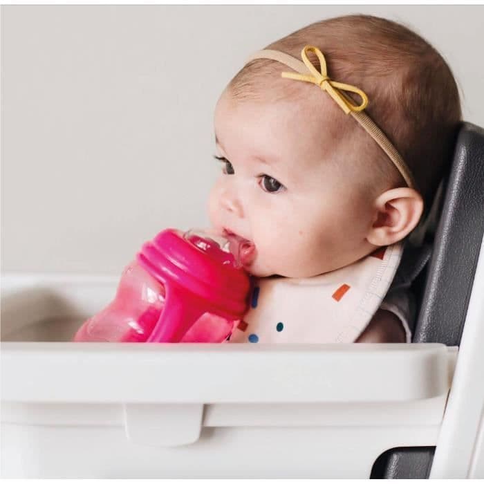 NUBY-oppimispullo tippumisenestoputkella - vaaleanpunainen - 240 ml