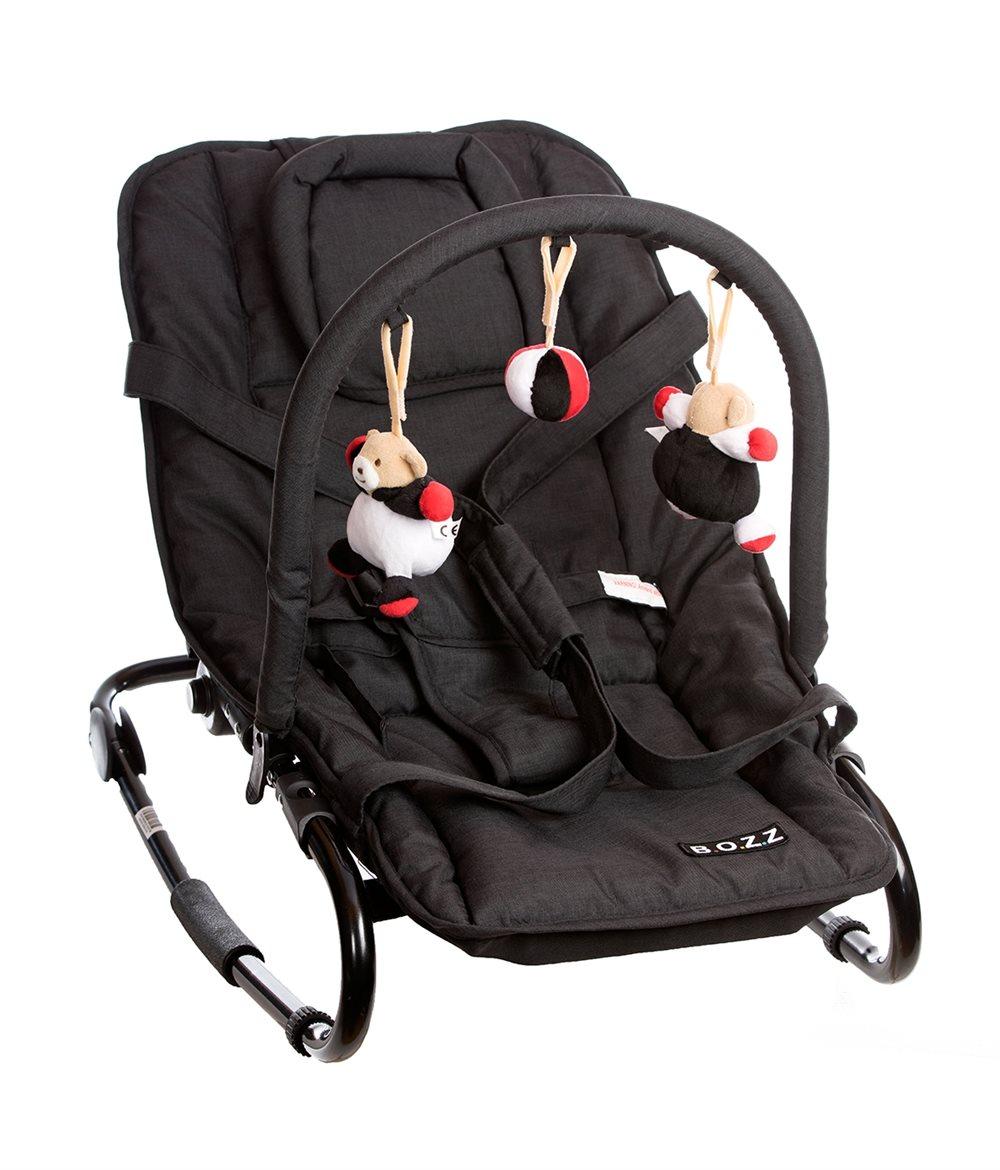 Babysitter Basic med lekbåge, Svart Melange, BOZZ