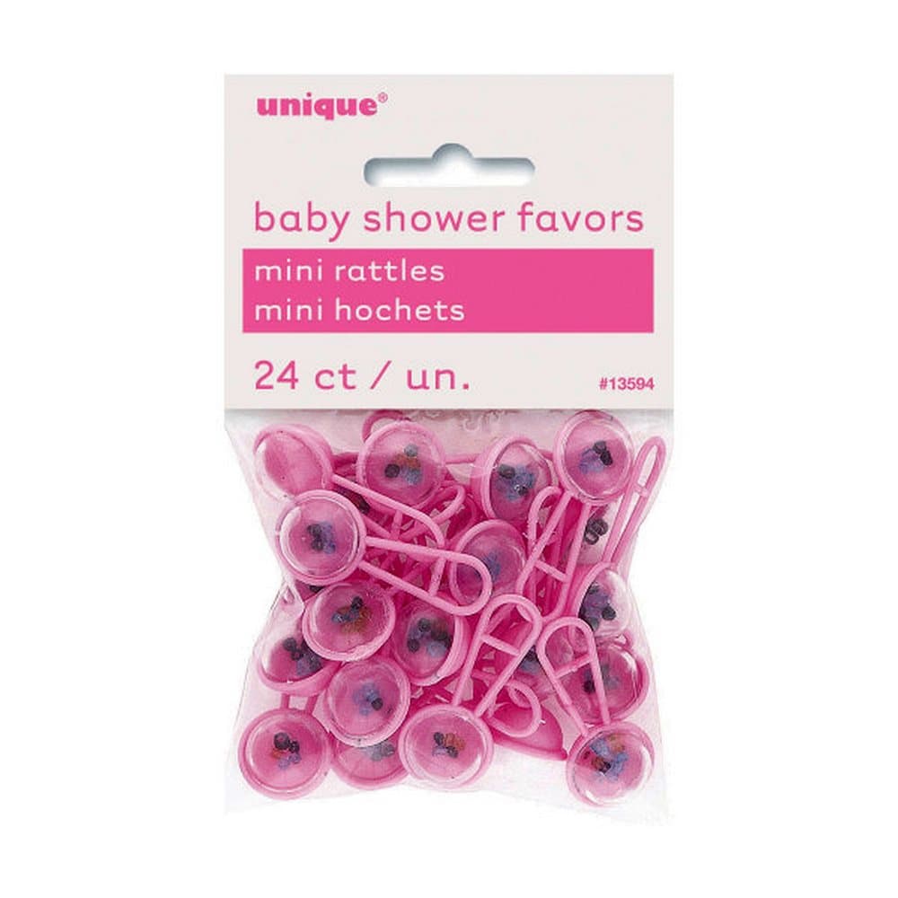 Unique Party Baby Shower Mini Rattles Favors (Pack of 24)