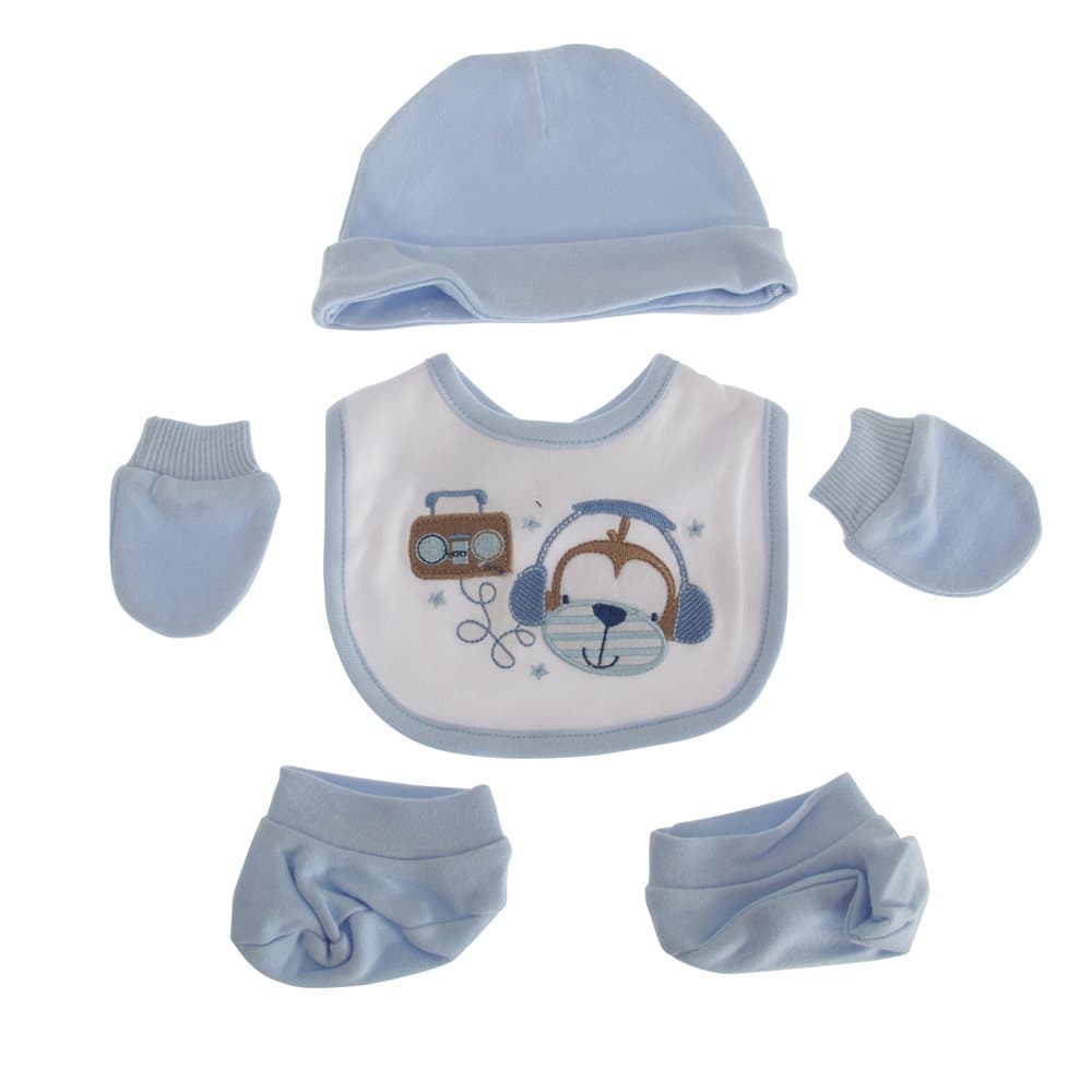 Nuresery Time Baby Boys 4 Piece Monkey Design Gift Set