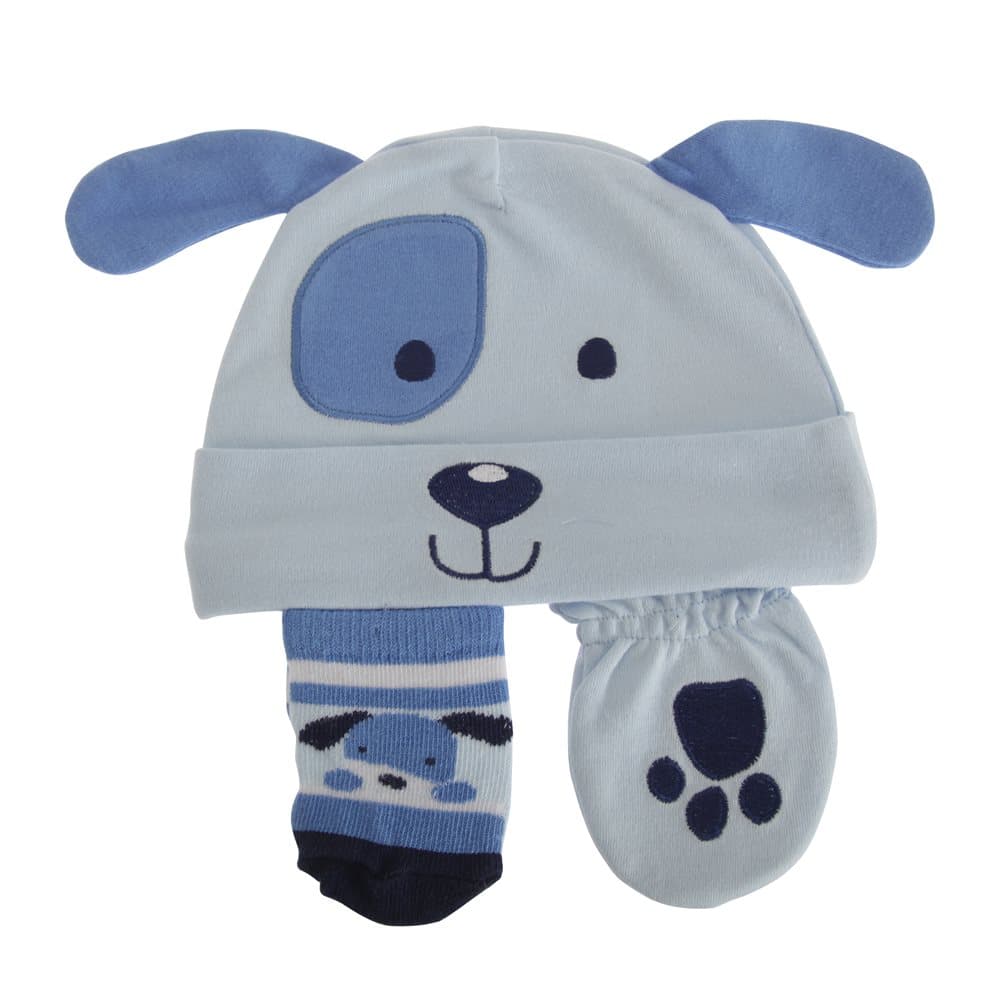 Nursery Time Baby Boys 3 Piece Dog Design Gift Set