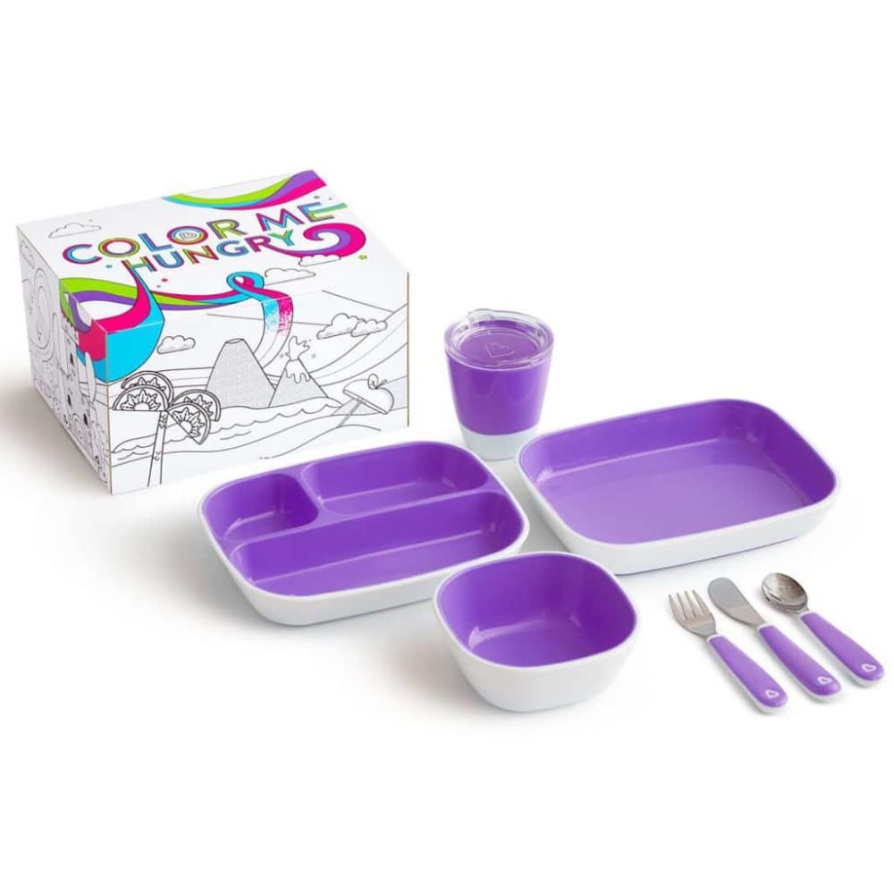 Munchkin Matservis 7 delar Color Me Hungry lila