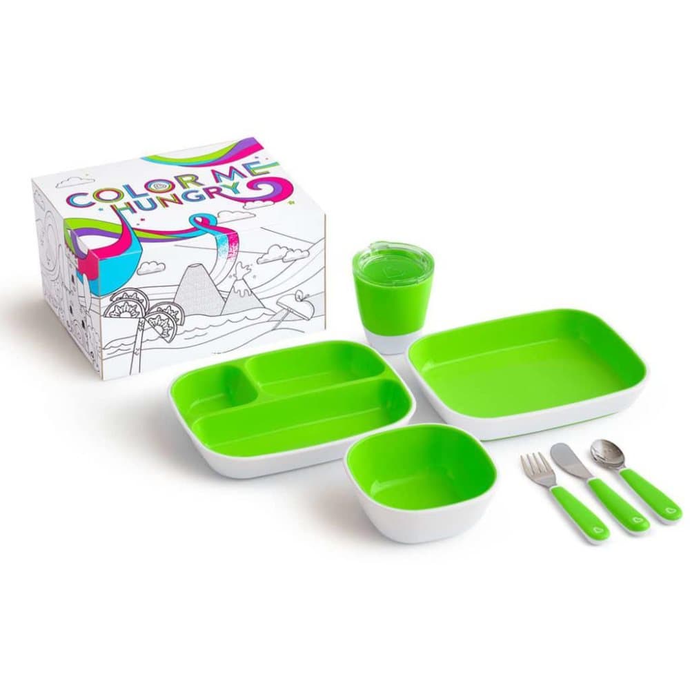 Munchkin Matservis 7 delar grön Color Me Hungry