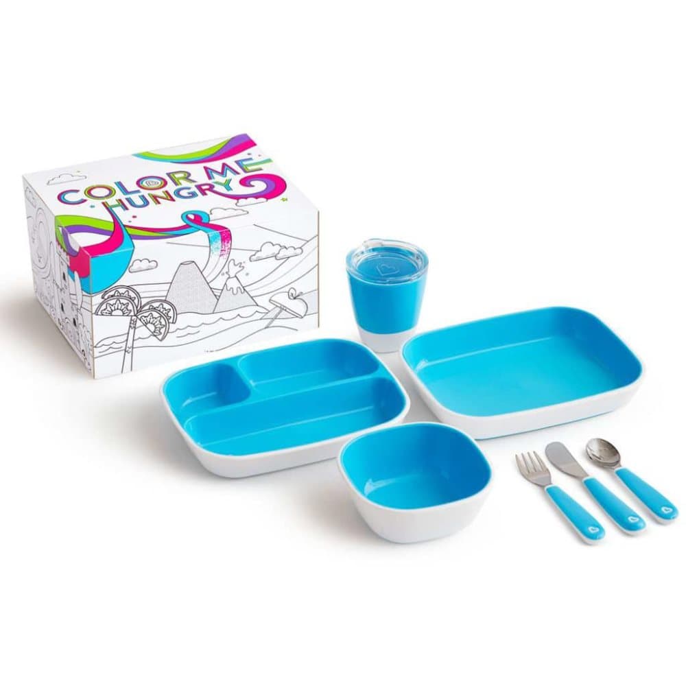 Munchkin Matservis 7 delar Color Me Hungry blå