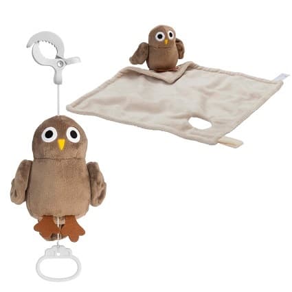 Spilledåse og koseklut Sett Baby Owls Rätt Start