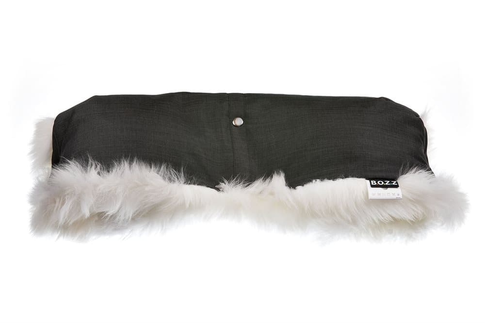 Vognmuffe, Lammeskinn, Svart Melange/Linen, BOZZ