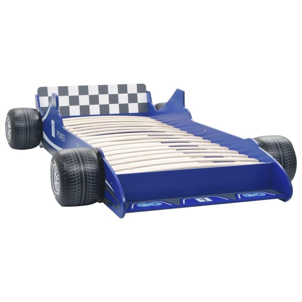 vidaXL Lastensänky kilpa-auto 90x200 cm sininen