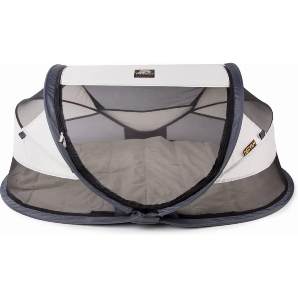 DERYAN pop up rejseseng Baby Luxe med myggenet cremefarvet