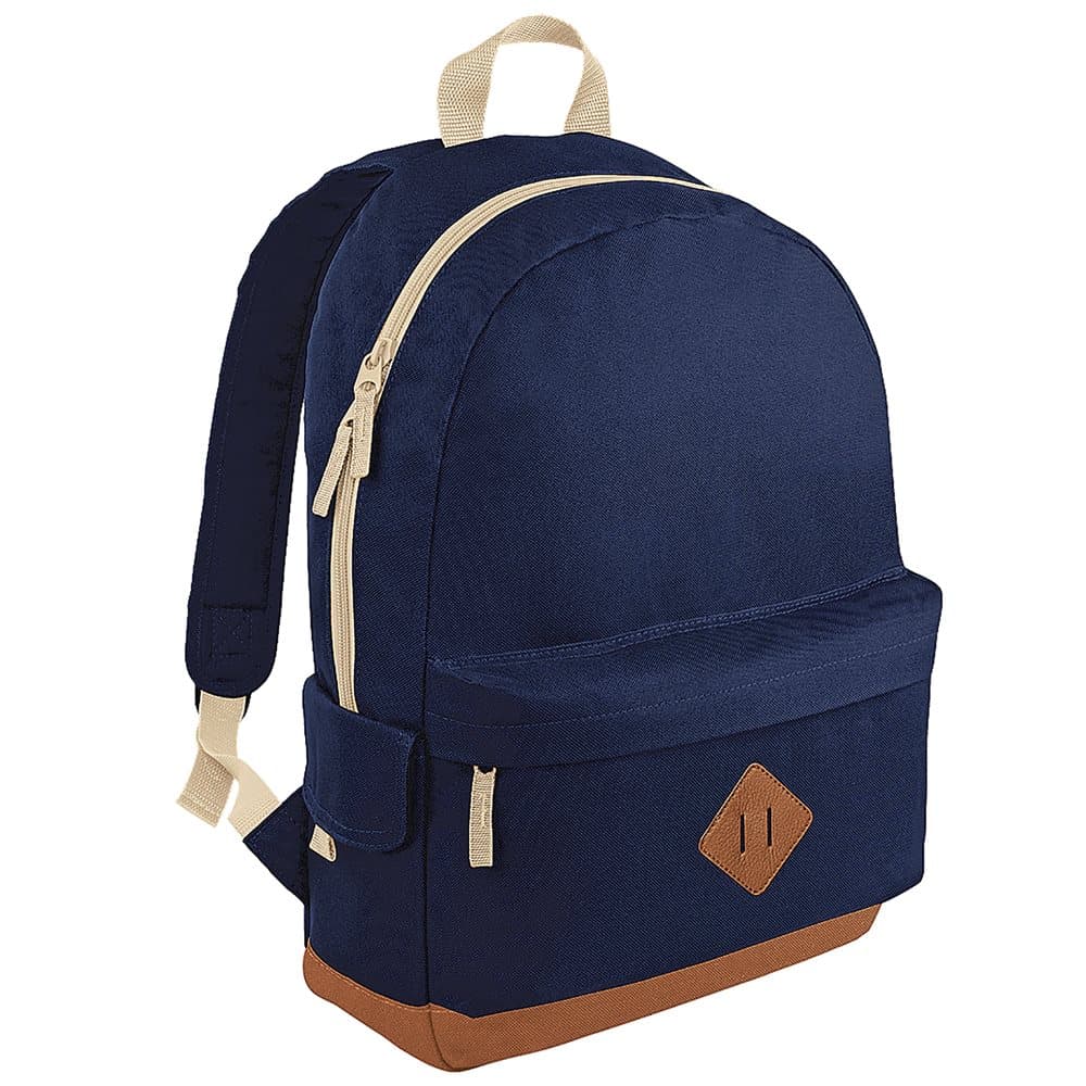 Bagbase Heritage Retro Backpack / Rucksack / Bag (18 Litres) (Pack of 2)
