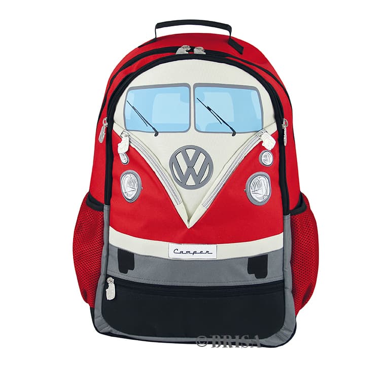 BRISA VW Collection - Volkswagen Bus T1 Camper Van Transporter Stor rygsækk (L/Red)