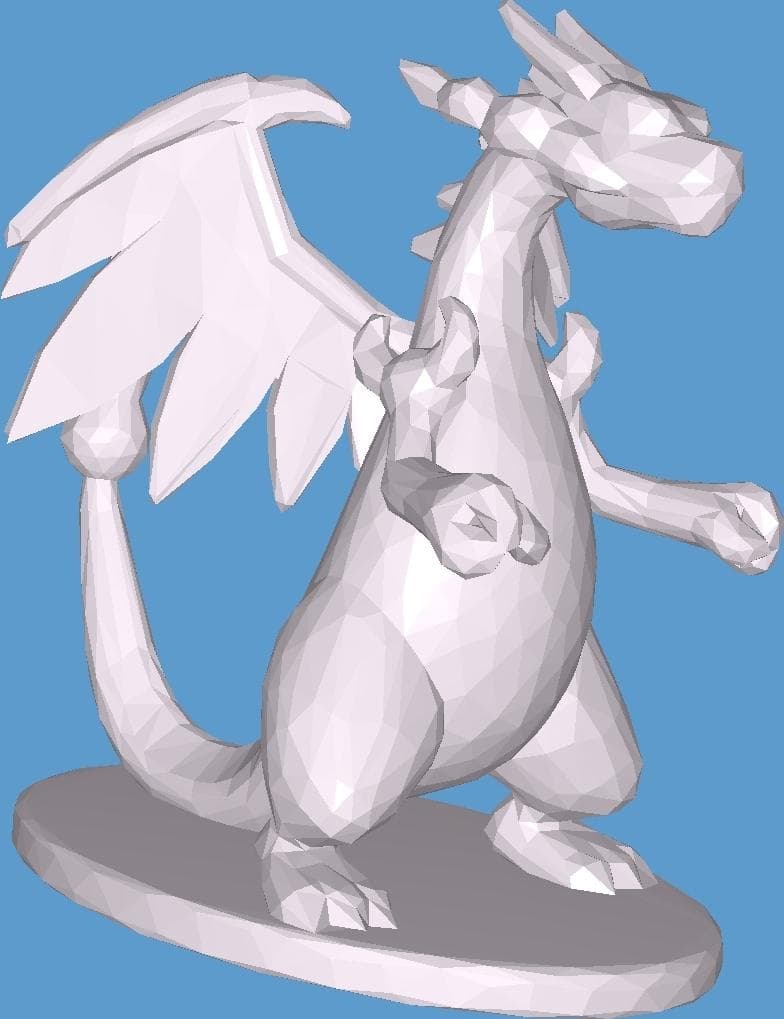 Size: XL, Low poly "Chardizard Mega" Pokémon Collection, Collect all