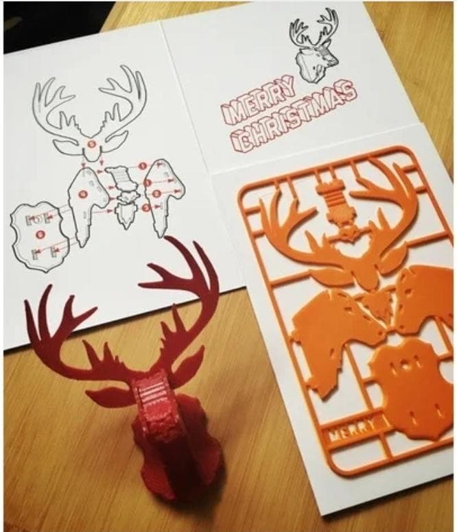 Size: S, Christmas Reindeer kit card