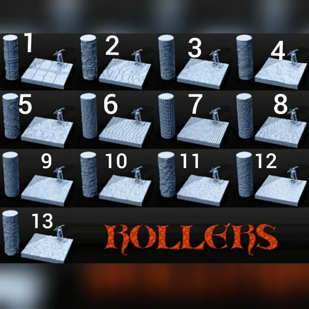 No:12 Terrain Roller pins for baking, gameplay,casting s-xl,1-13