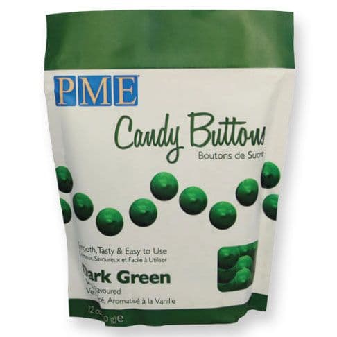UTFÖRSÄLJNING - PME Candy Buttons Dark Green, Mörkgrön, Candy Melts, CB012