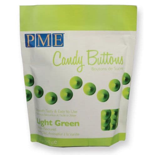 UTFÖRSÄLJNING - PME Candy Buttons Light Green, Ljusgrön, Candy Melts, CB011