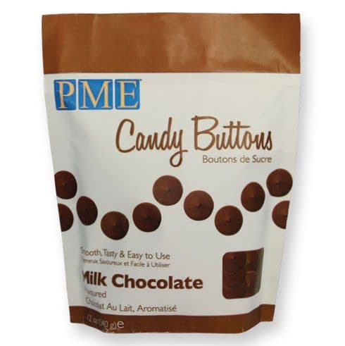 UTFÖRSÄLJNING - PME Candy Buttons Chocolate Brown Brun Mjölkchoklad, Candy Melts