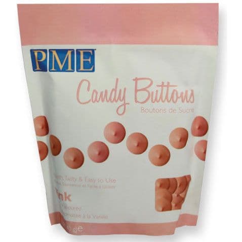 UTFÖRSÄLJNING - PME Candy Buttons Pink, Rosa, Candy Melts, CB007