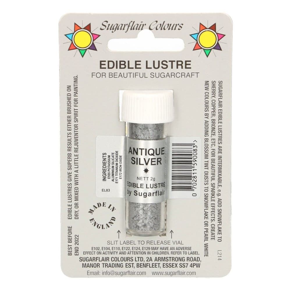 Sugarflair Edible Lustre Antique Silver, 2g