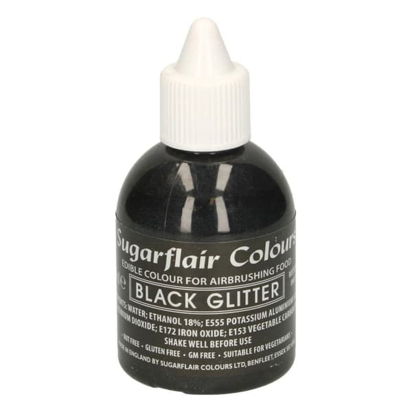 Sugarflair Airbrush Colouring -Glitter Black- 60ml