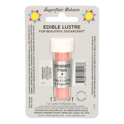 Sugarflair Edible Lustre Shimmer Pink, 2g