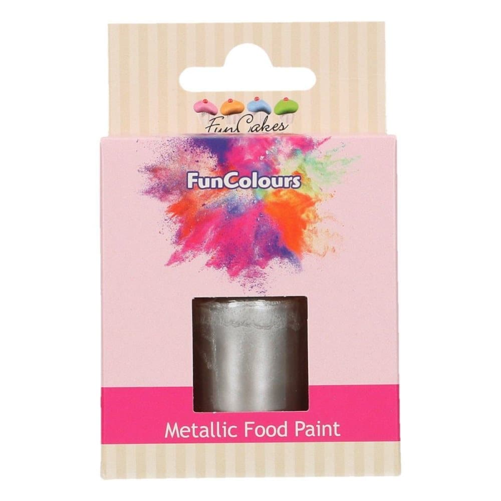 Ätbar Färg Mörk Silver Metallic - FunCakes Food Paint Dark 30ml