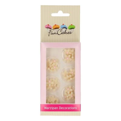 FunCakes Marzipan Decorations Chrysanthemum White/Light Pink