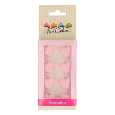 FunCakes Sugar Decorations Heart Pink Set/8