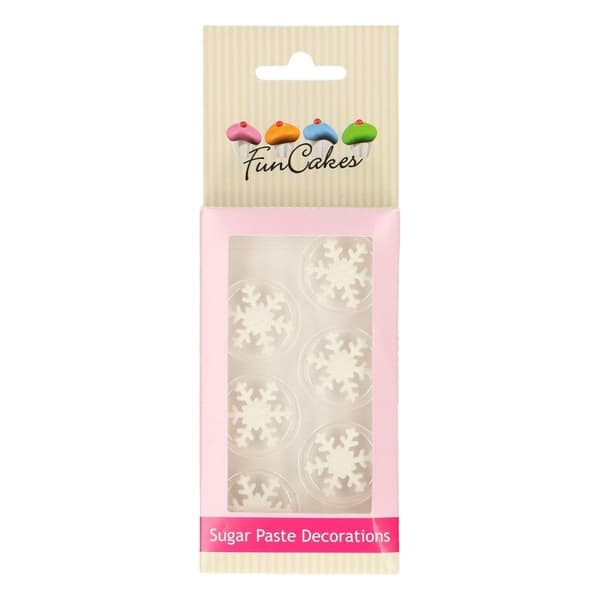 FunCakes Sugar Paste Decorations Ice Crystal White Set/6
